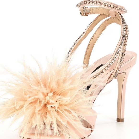 ANTONIO MELANI Shoes - Antonio Melani Collection Aurora Feathered Rhinestone Embellished Dress Sandals
